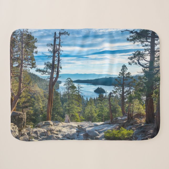 Coastline | Emerald Bay, Lake Tahoe, California Sherpa Blanket (Front (Horizontal))