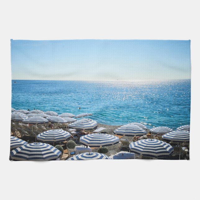 Coastline | French Riviera, Nice France Kitchen Towel (Horizontal)
