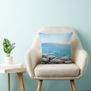 Coastline French Riviera, Nice France Throw Pillow