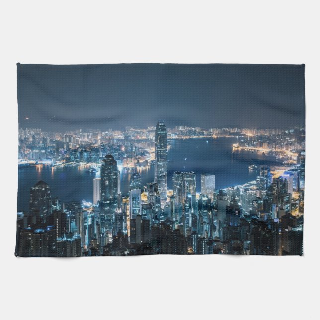 Coastline | Hong Kong Island, Asia Kitchen Towel (Horizontal)