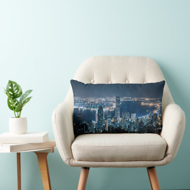 Coastline | Hong Kong Island, Asia Lumbar Pillow (Chair)