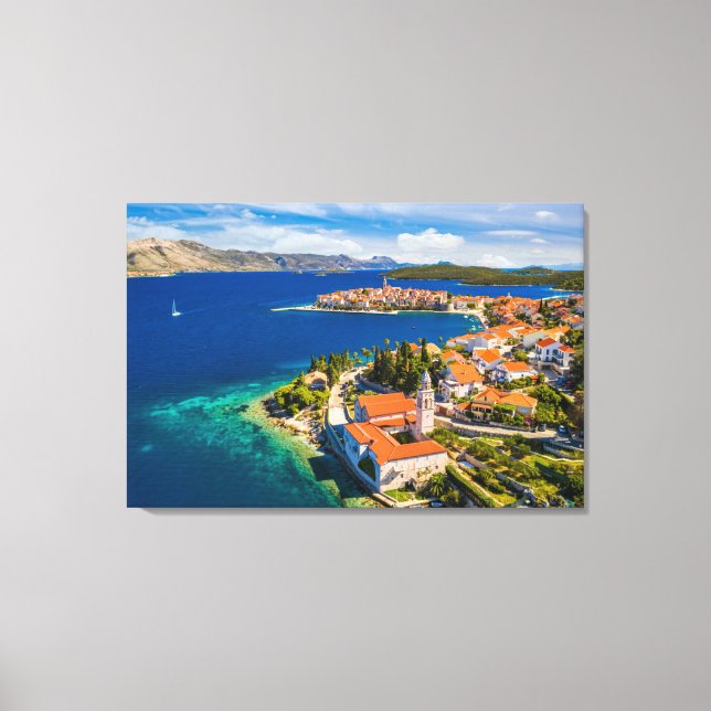 Coastline | Korcula Town, Korcula Island, Croatia Canvas Print (Front)