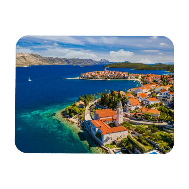 Coastline | Korcula Town, Korcula Island, Croatia Magnet (Horizontal)