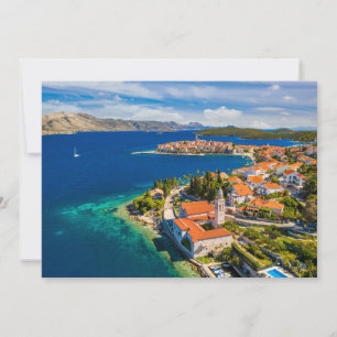 Coastline   Korcula Town, Korcula Island, Croatia Thank You Card
