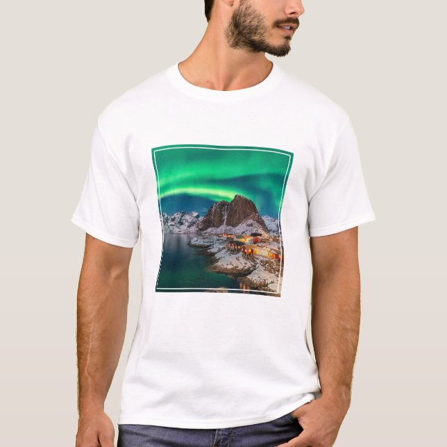 Coastline | Lofoten Islands, Hamnoy, Norway T-Shirt (Front)