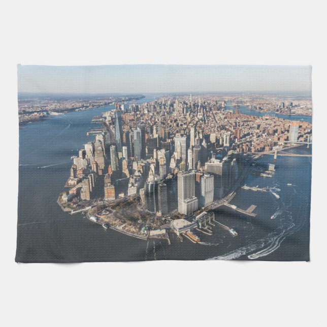 Coastline | Manhattan, New York City Kitchen Towel (Horizontal)