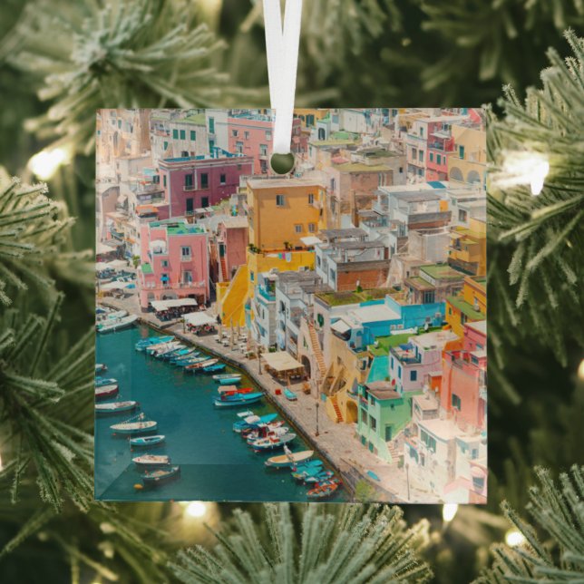 Coastline | Naples Italy Glass Ornament (Insitu)