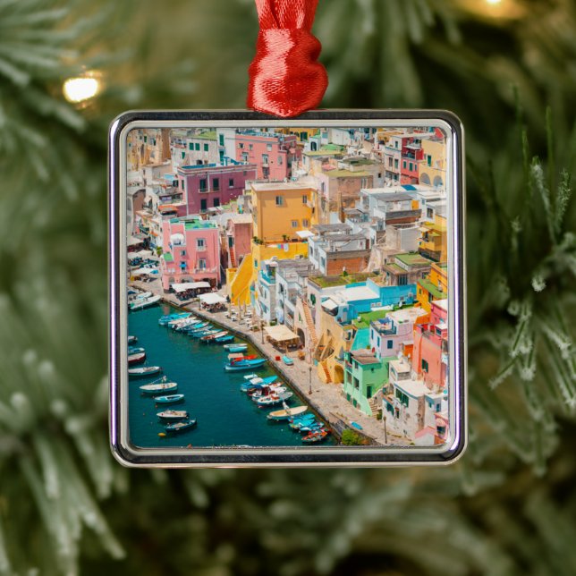 Coastline | Naples Italy Metal Ornament (Tree)