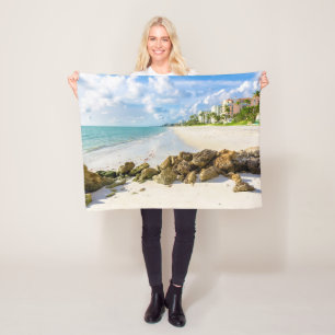 Coastline Naples Pier, Southwest Florida Fleece Blanket