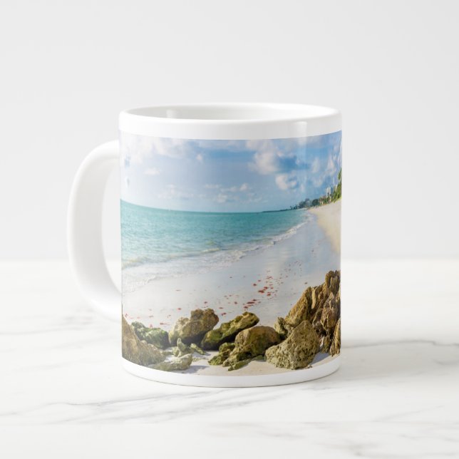 Coastline | Naples Pier, Southwest Florida Large Coffee Mug (Front Left)