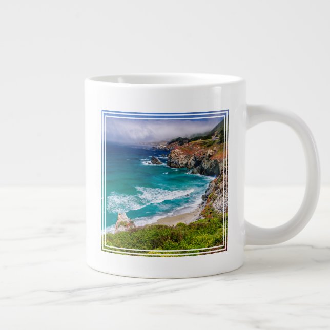 Coastline Of Big Sur, California Large Coffee Mug (Right)