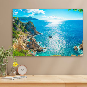 Coastline   Palaiokastritsa, Corfu, Greece Canvas Print
