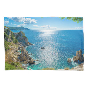 Coastline Palaiokastritsa, Corfu, Greece Pillowcase