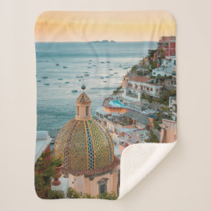 Coastline   Positano, Amalfi Coast, Italy Sherpa Blanket