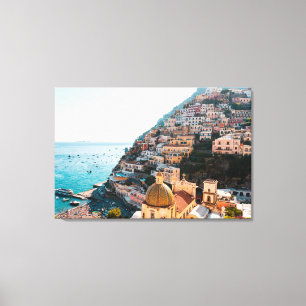 Coastline   Positano Italy, Cliffside Village Canvas Print