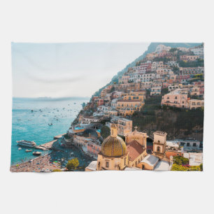Coastline   Positano Italy, Cliffside Village Kitchen Towel