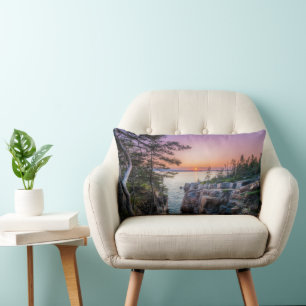 Coastline   Ravens Nest Acadia National Park Maine Lumbar Pillow