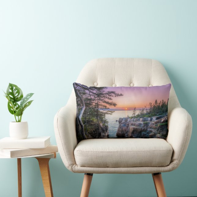 Coastline | Ravens Nest Acadia National Park Maine Lumbar Pillow (Chair)