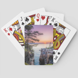 Coastline   Ravens Nest Acadia National Park Maine Playing Cards