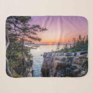 Coastline Ravens Nest Acadia National Park Maine Sherpa Blanket