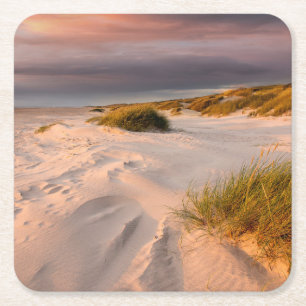 Coastline Saltum Beach, Denmark Square Paper Coaster