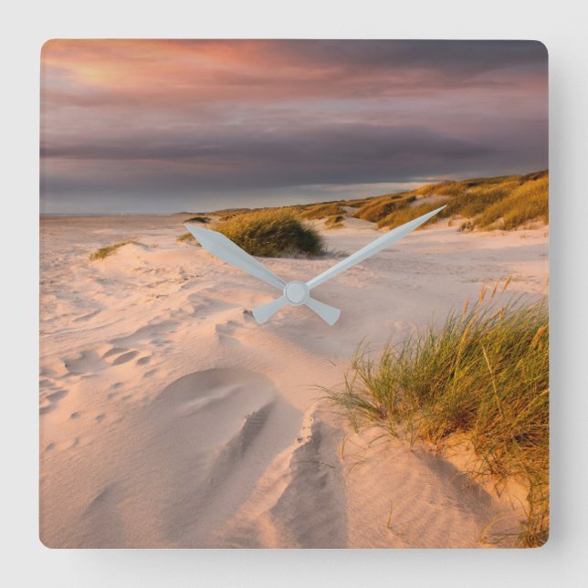Coastline | Saltum Beach, Denmark Square Wall Clock (Front)