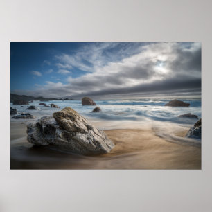 Coastline Stormy Big Sur, California Poster