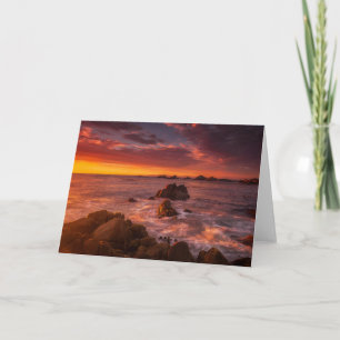 Coastline   Sunset Pacific Grove Carmel California Card