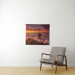 Coastline   Sunset Pacific Grove Carmel California Tapestry