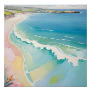 Coastline top view artwork poster