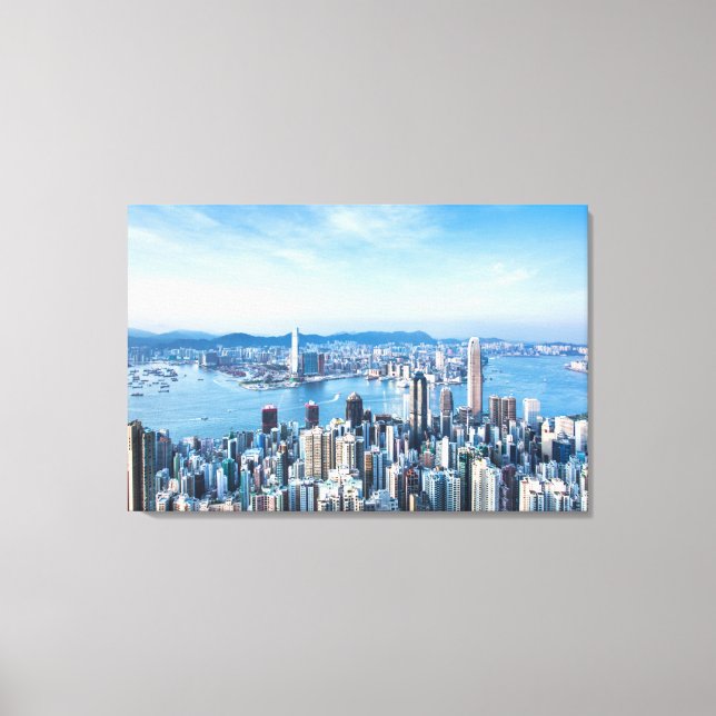 Coastline | Tsim Sha Tsu, Hong Kong Island, Asia Canvas Print (Front)