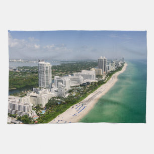 Coastline Urban Beach, Miami, Florida Kitchen Towel