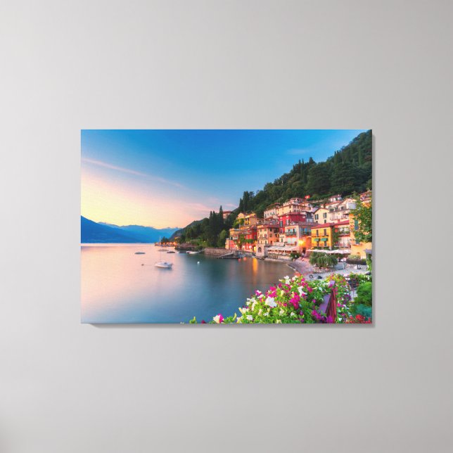 Coastline | Varenna, Lombardy, Italy Canvas Print (Front)