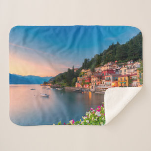 Coastline Varenna, Lombardy, Italy Sherpa Blanket