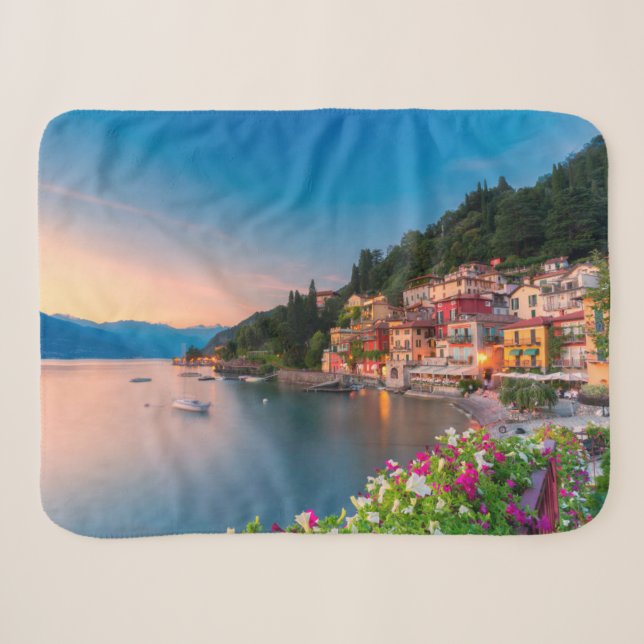 Coastline | Varenna, Lombardy, Italy Sherpa Blanket (Front (Horizontal))
