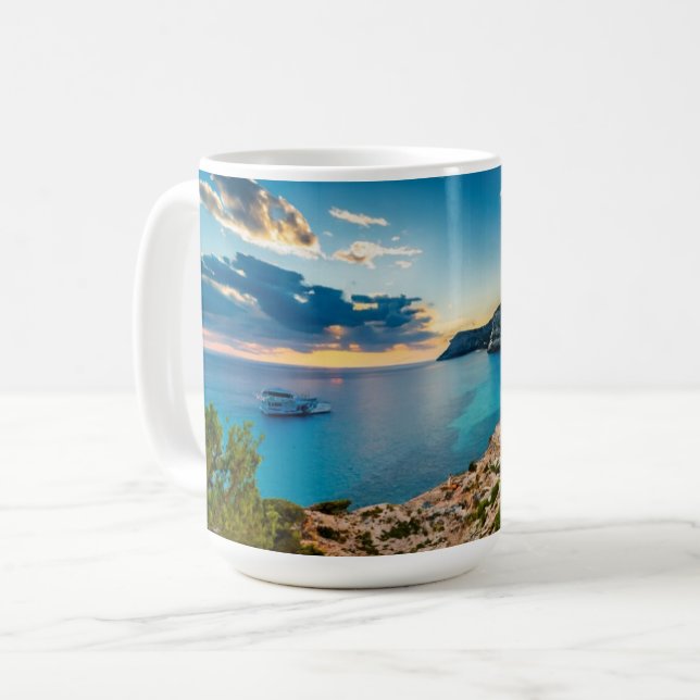 Coastline view of Palaiokastritsa, Corfu, Greece Coffee Mug (Front Left)