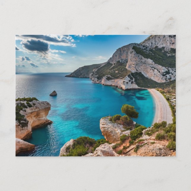 Coastline view of Palaiokastritsa, Corfu, Greece Postcard (Front)