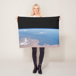 Coasts Of Tunisia And Libya And Island Of Sicily Fleece Blanket