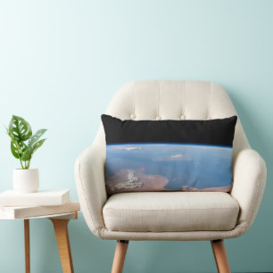 Coasts Of Tunisia And Libya And Island Of Sicily Lumbar Pillow