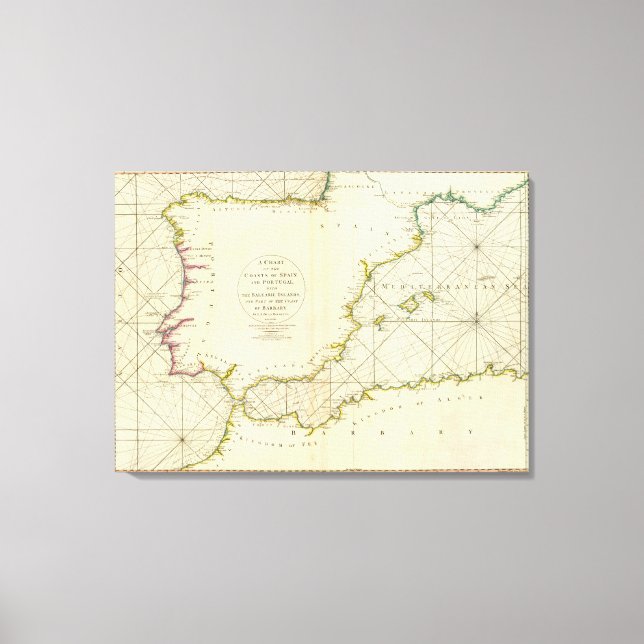 Coasts Spain, Portugal, Barbary Canvas Print (Front)
