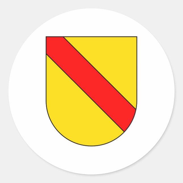 Coat Arms Baden Germany Official Symbol Heraldry Classic Round Sticker (Front)