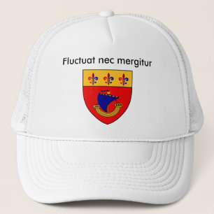 coat-arms-cleaned, Fluctuat nec mergitur Trucker Hat