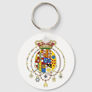 Coat  Arms Kingdom of Two Sicilies Official Italy Keychain