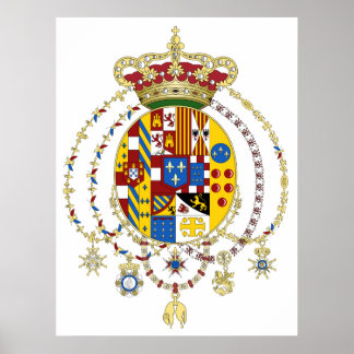 Coat Arms Kingdom of Two Sicilies Official Italy Poster