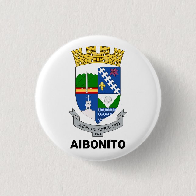 Coat of Arms - Aibonito, Puerto Rico 1 Inch Round Button (Front)