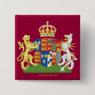 Coat of Arms Anne Boleyn 2 Inch Square Button