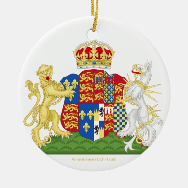 Coat of Arms Anne Boleyn Ceramic Ornament (Front)
