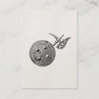 Coat of Arms Axe Shield Armour Medieval Weapon Business Card