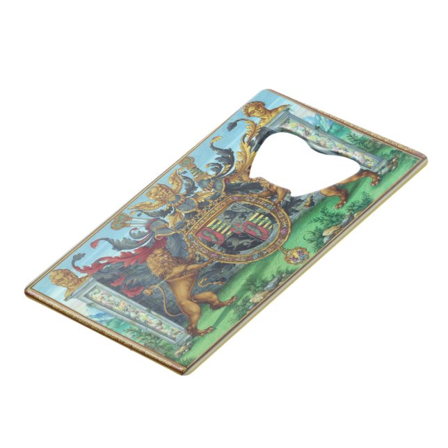 Coat of Arms Bottle Opener Credit Card Bottle Opener (Front Angled)
