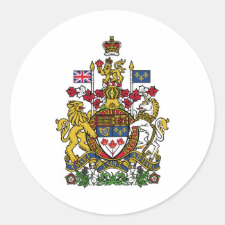 Coat of arms Canada Official Heraldry Symbol Logo Classic Round Sticker